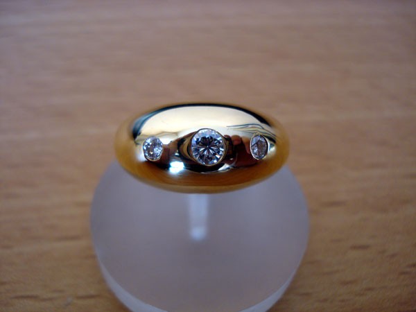 Bague Jonc 3 diamants or jaune Orest