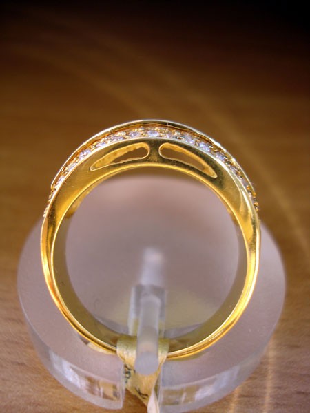 Bague diamants carrés or jaune 750