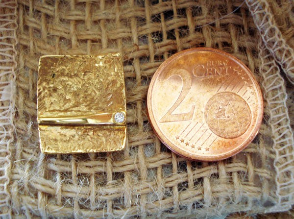 Pendentif Carré diamant or jaune 750