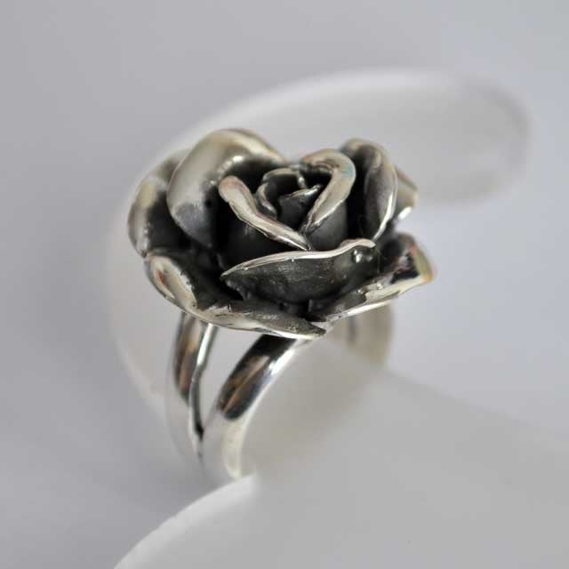Grande bague Rose argent massif XL Arior