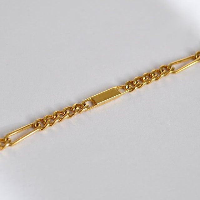 Chaîne alternée plaqué-or 59 cm