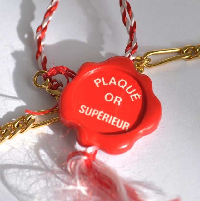 Chaîne alternée plaqué-or 59 cm