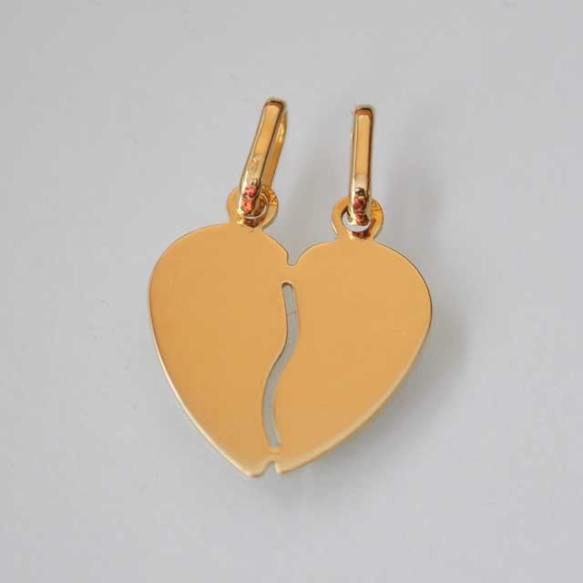 Pendentif coeur à partager MM or jaune 750