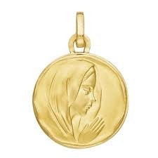 Médaille vierge profil or jaune 750