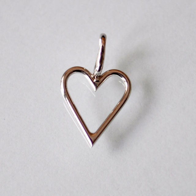 Petit pendentif coeur or blanc 750