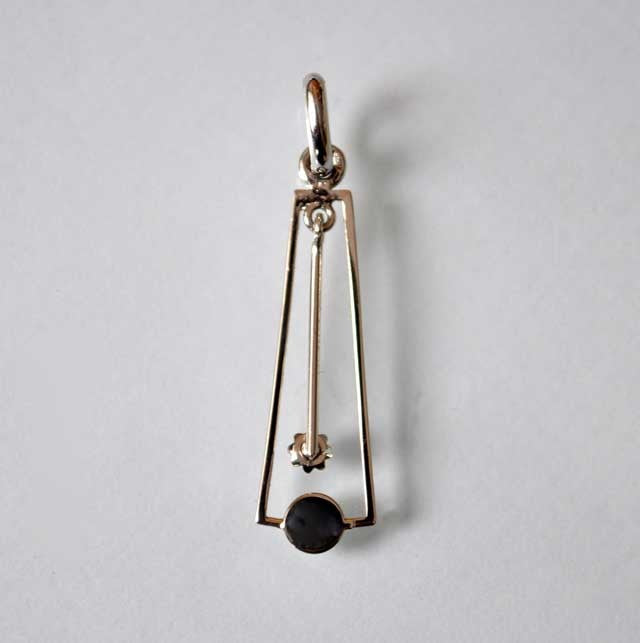 Pendentif vintage articulé diamant or blanc 750