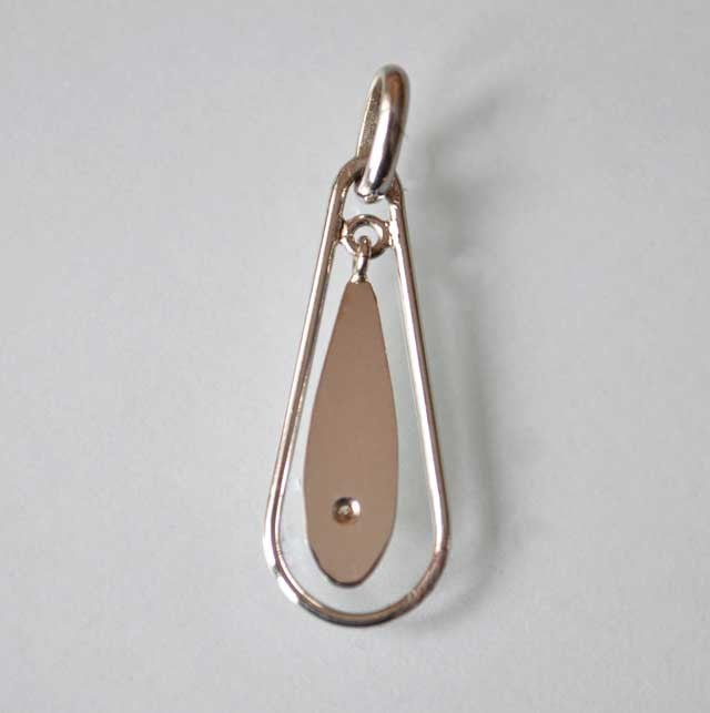 Pendentif vintage ovale articulé diamant or blanc 750