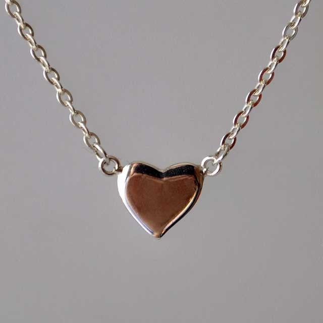 Collier coeur argent massif 925