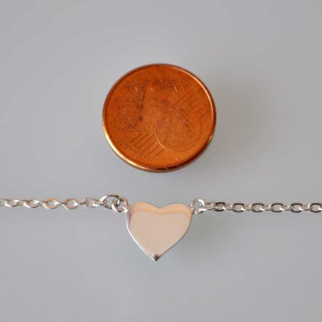 Collier coeur argent massif 925