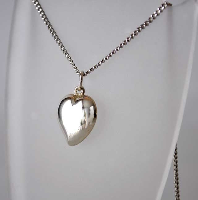 Pendentif cœur creux argent massif 925