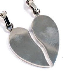 Pendentif coeur à partager GM argent massif 925 Arior