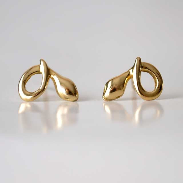 Boucles d'oreilles serpent rond or jaune 750