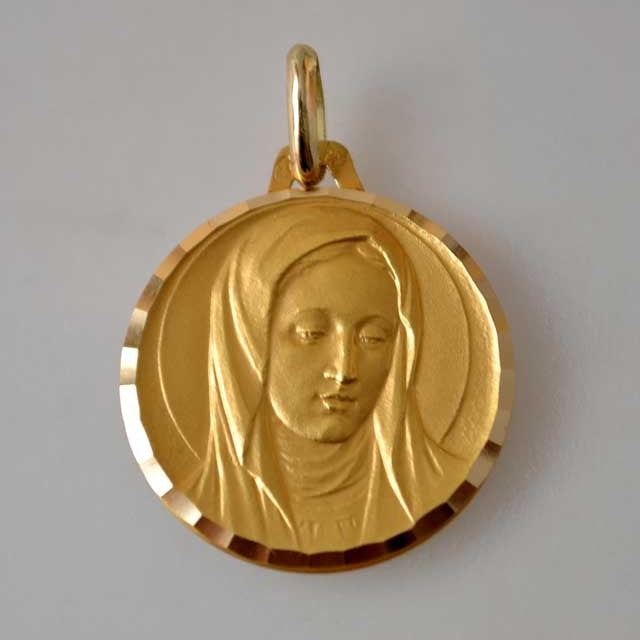 Médaille vierge or jaune 750