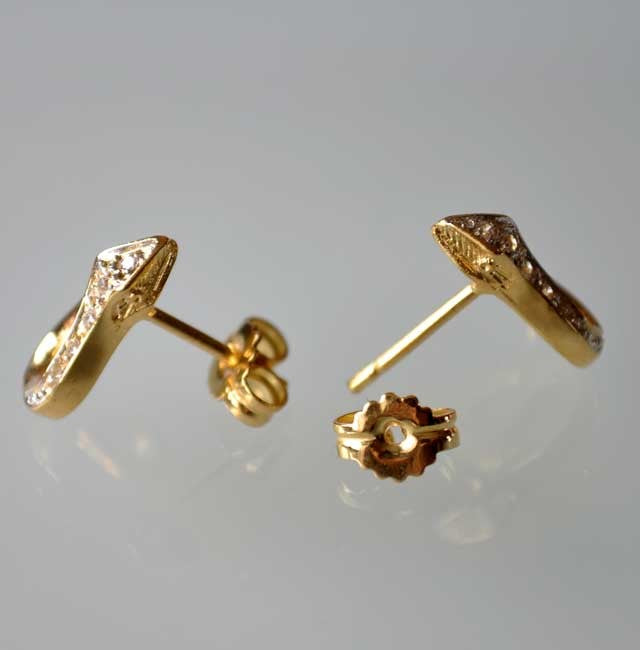 Boucles d'oreilles serpent zirconium or jaune 750