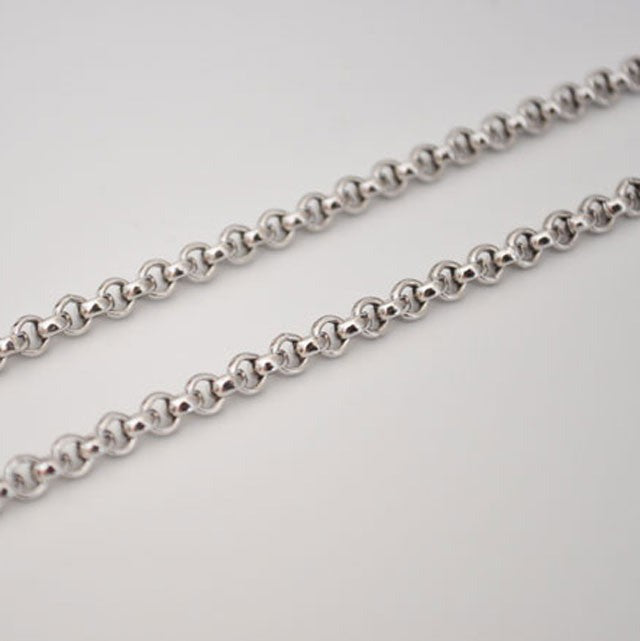 Chaîne jaseron or blanc 750