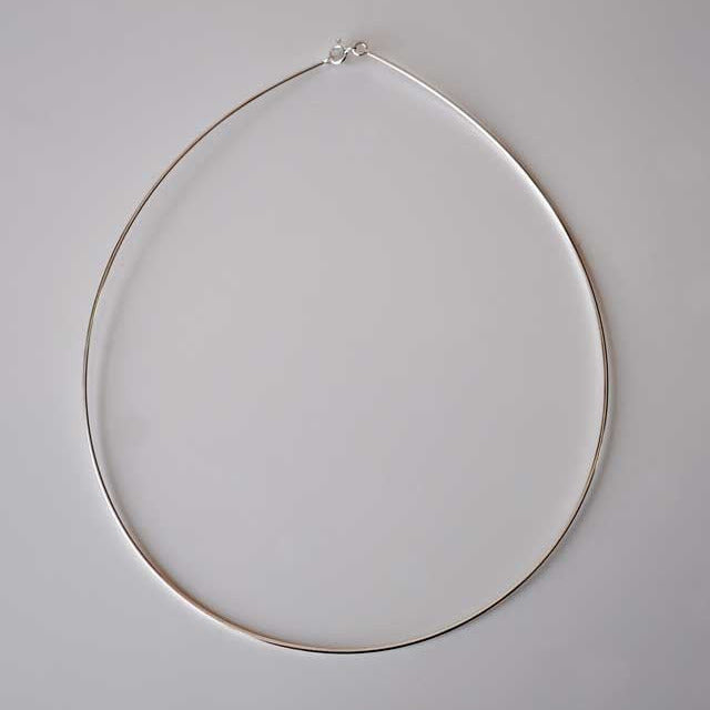 Collier jonc argent massif 925 rhodié Murat