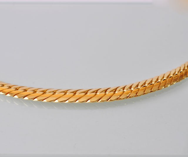 Collier maille anglaise chute or jaune 750