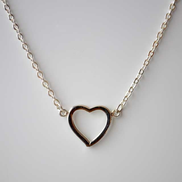 Collier coeur ajouré argent massif 925