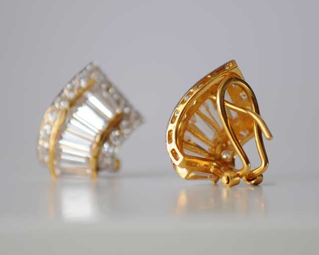 Boucles d'oreilles zirconiums or jaune 750