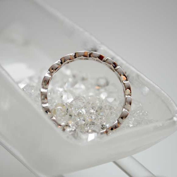 Alliance diamants torsade tour complet or blanc 750