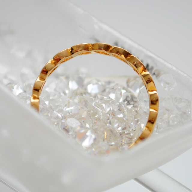 Alliance diamants torsade tour complet or jaune 750