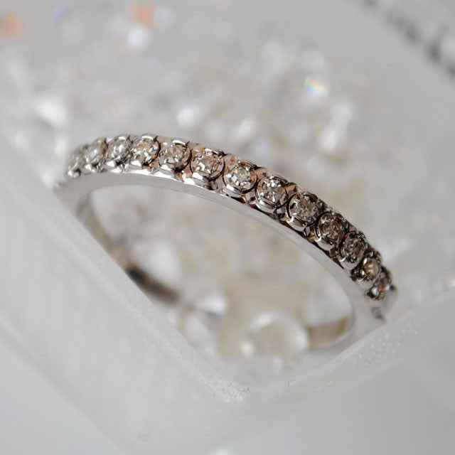 Demi-alliance diamants or blanc 750 0,09k