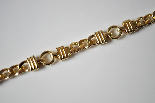 Bracelet homme anneaux plats or jaune 750