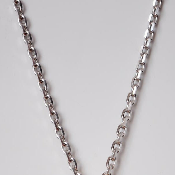 Chaîne forçat limée or blanc 750 52 cm