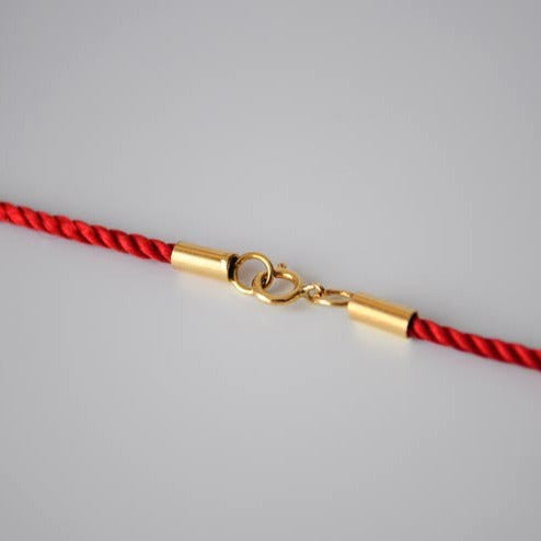 Cordon soie rouge or jaune 750