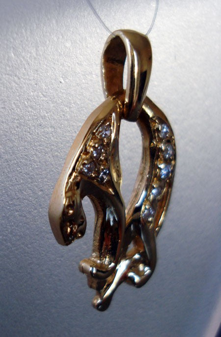 Pendentif panthère diamants or jaune 750