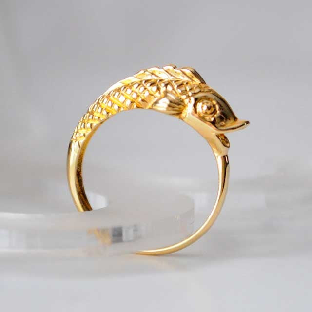 Bague poisson or jaune 750