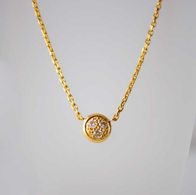 Collier rond diamants or jaune 750