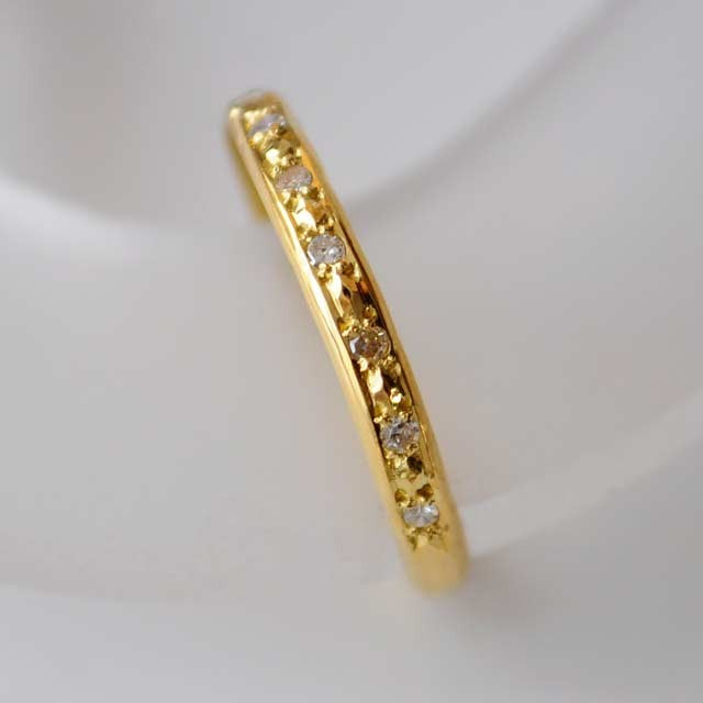 Demi-alliance diamants 0,07k or jaune 750