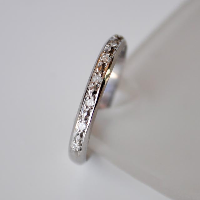 Demi-alliance diamants 0,07k or blanc 750