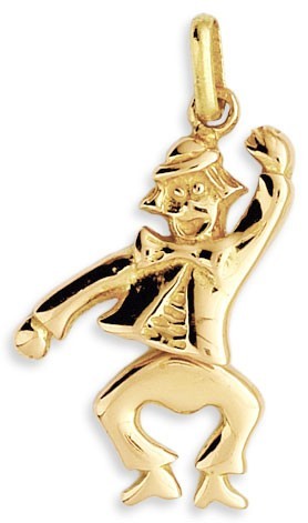 Pendentif clown articulé or jaune 750 Lucas Lucor