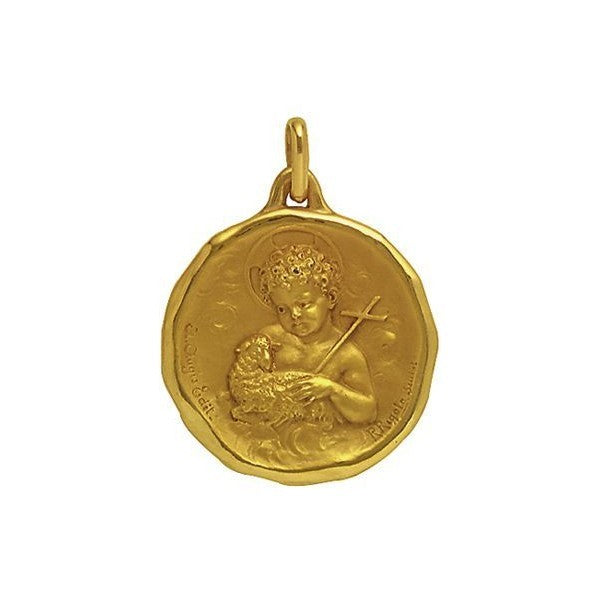 Médaille Saint Jean-Baptiste 15 mm or jaune 750 Augis