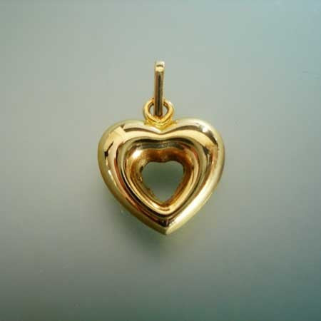 Pendentif coeur ouvert or jaune 750