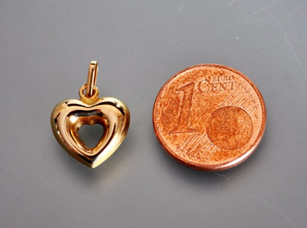 Pendentif coeur ouvert or jaune 750