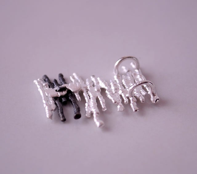 Pendentif Diluvi Mat argent massif 925 Arior