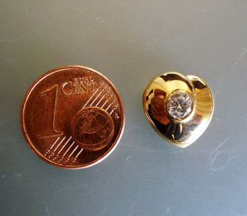 Pendentif coeur or jaune 750 zirconium
