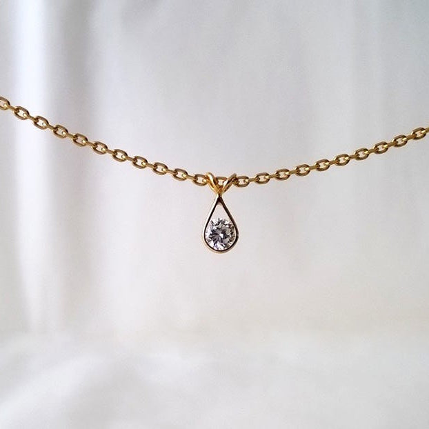 Pendentif goutte diamant or jaune 750 Augis