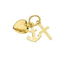 Pendentif 3 vertus or jaune 750