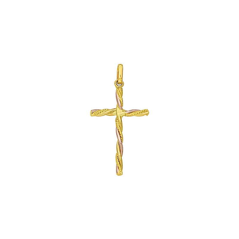 Croix torsadée 3 ors 750