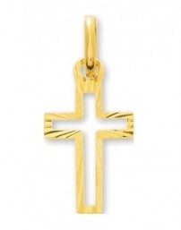 Petite croix ajourée or jaune 750
