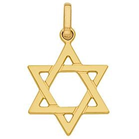 Pendentif Étoile de David plate or jaune 750