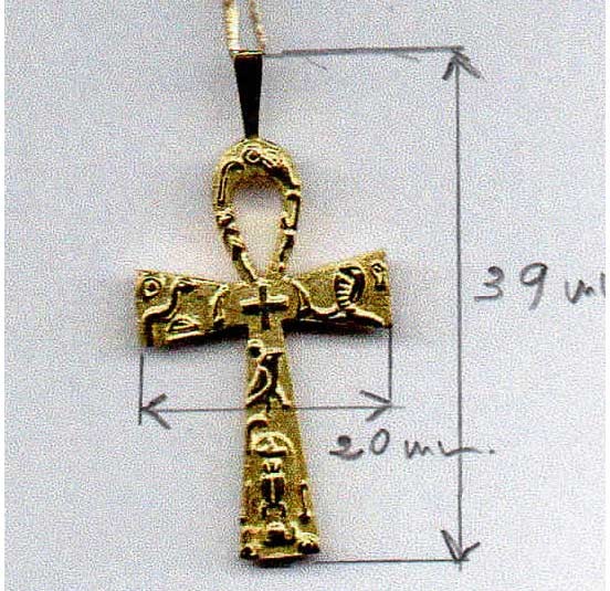 Croix de vie égyptienne en or jaune 750 Alen Dione MM