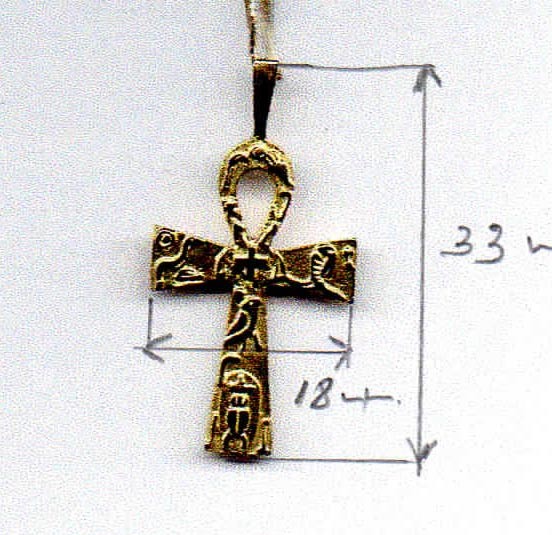 Croix de vie égyptienne en or jaune 750 Alen Dione PM