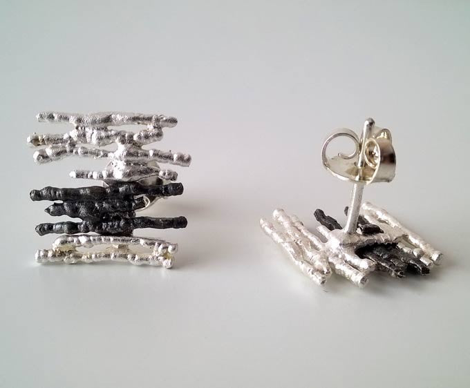 Boucles d'oreilles Diluvi Mat argent 925 Arior