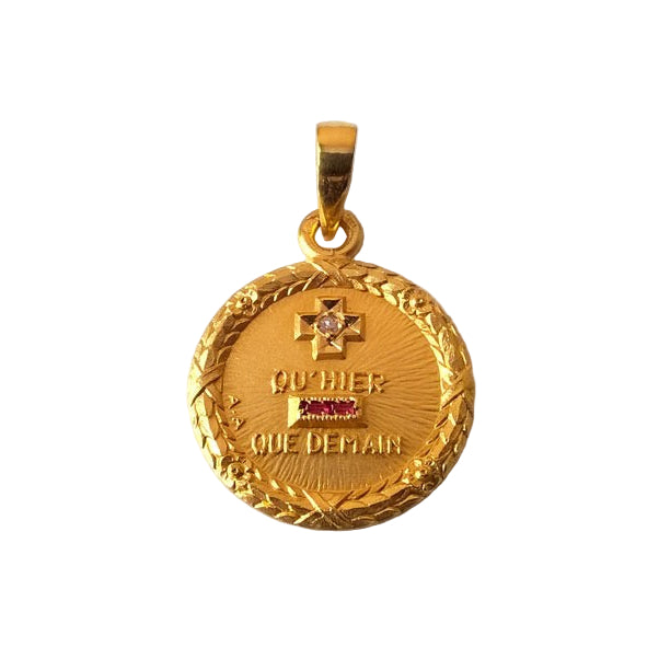 Première médaille d'amour Augis en or jaune 750 millièmes (18 carats)