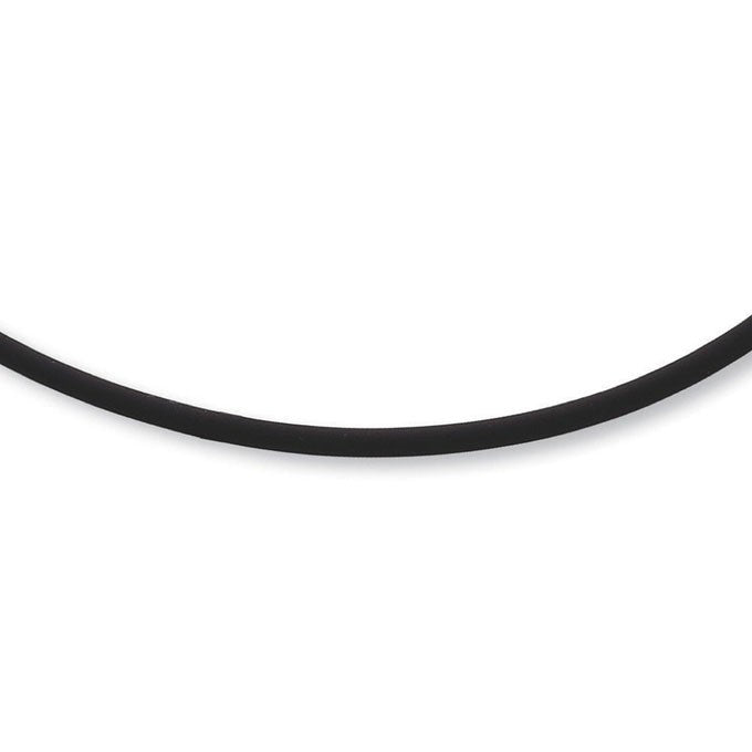 Cordon caoutchouc noir mousqueton argent